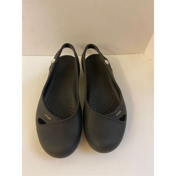 Crocs black flats bling stone size 8 - Picture 2 of 3